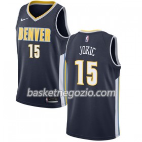 Canotte Uomo Denver Nuggets Nikola Jokic 15 Nike 2017-18 Navy Swingman